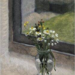 Chani Cohen Zada, Wildflowers on Windowsill, mixed media
