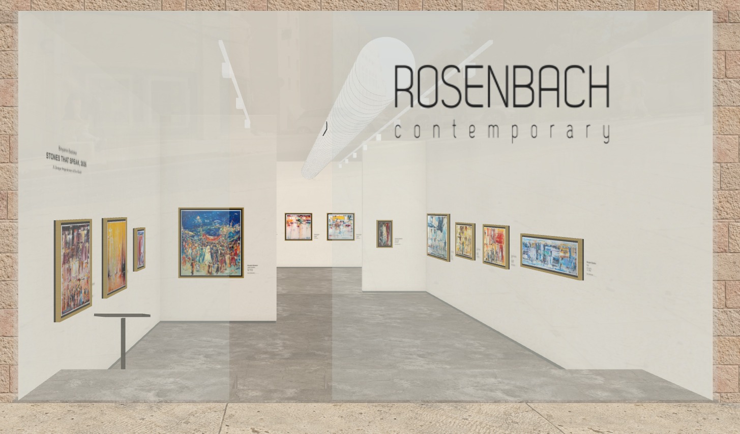 Rosenbach Contemporary gallery interior with paintings displayed on the walls
